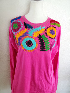 Make a Move Long Sleeve Top (Fuchsia)