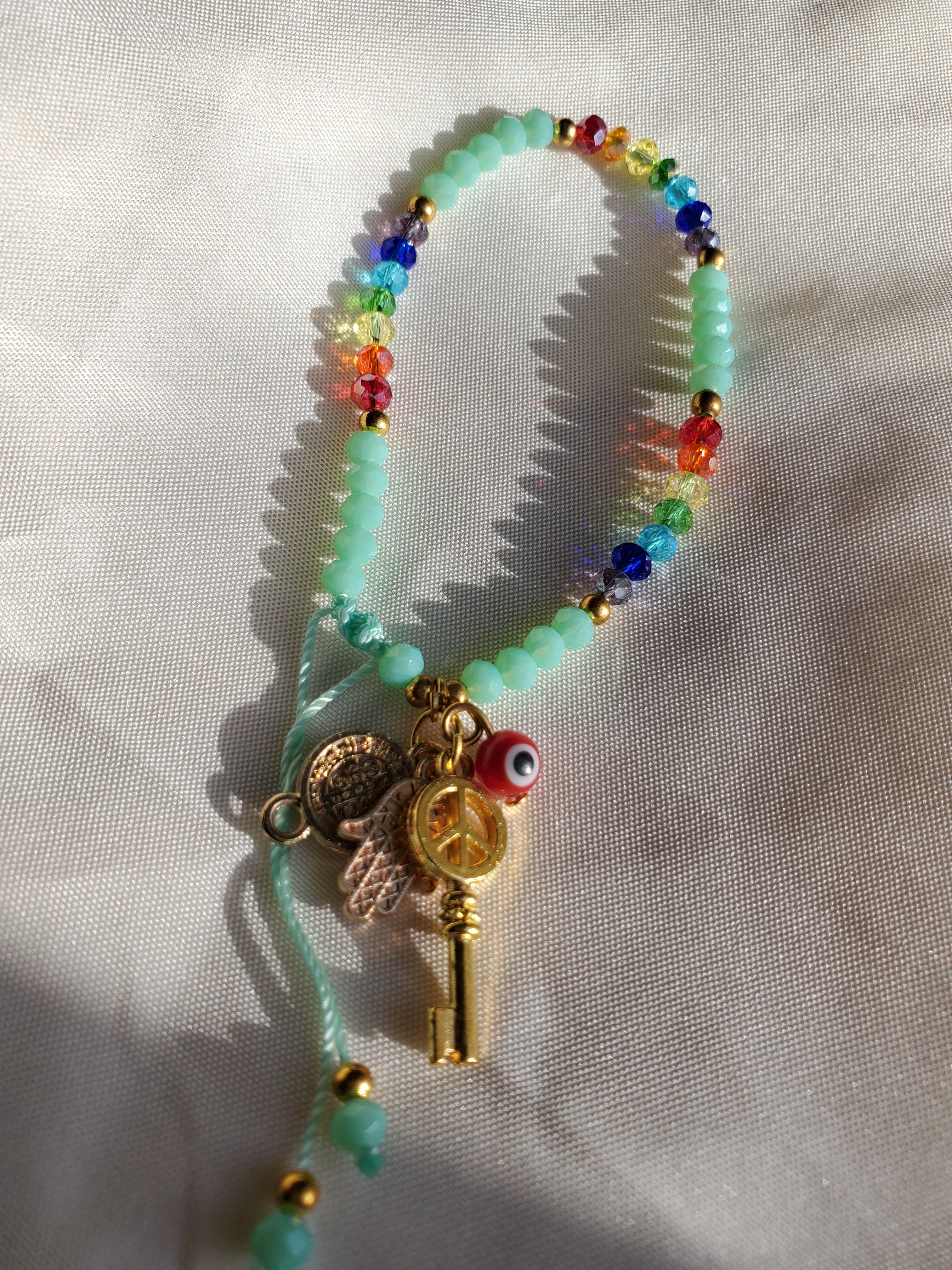 Rainbow Charms Bead Bracelet