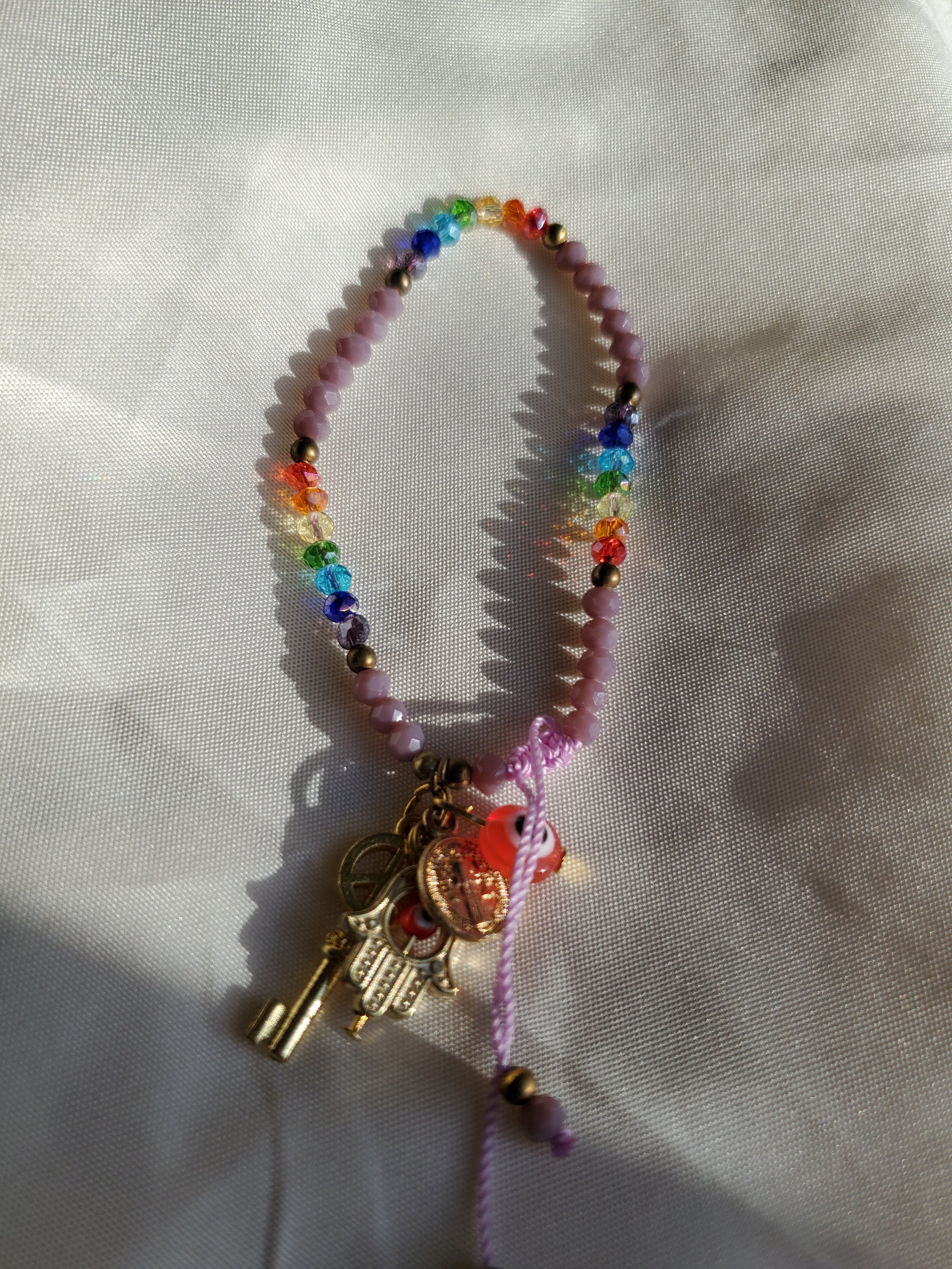 Rainbow Charms Bead Bracelet