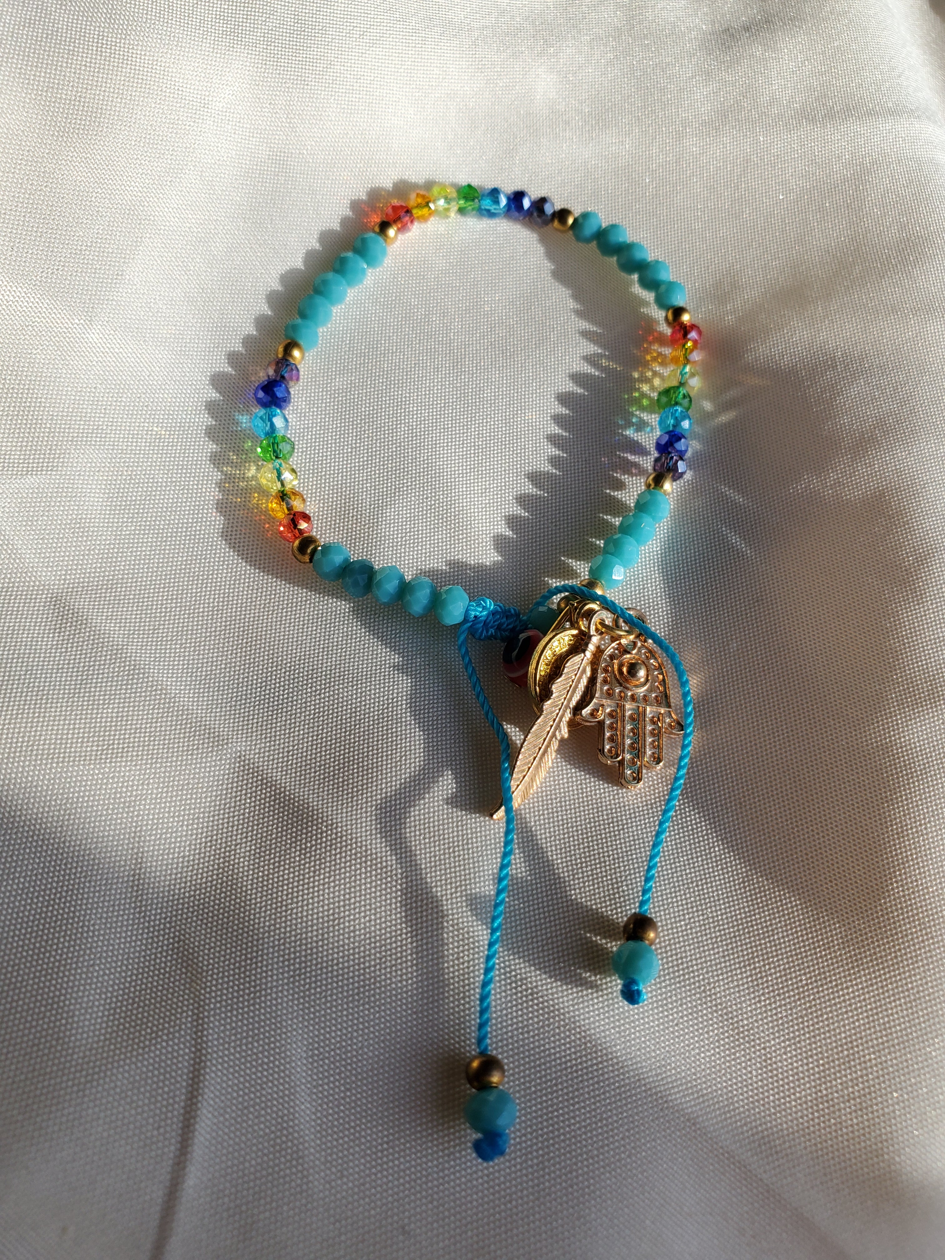 Rainbow Charms Bead Bracelet