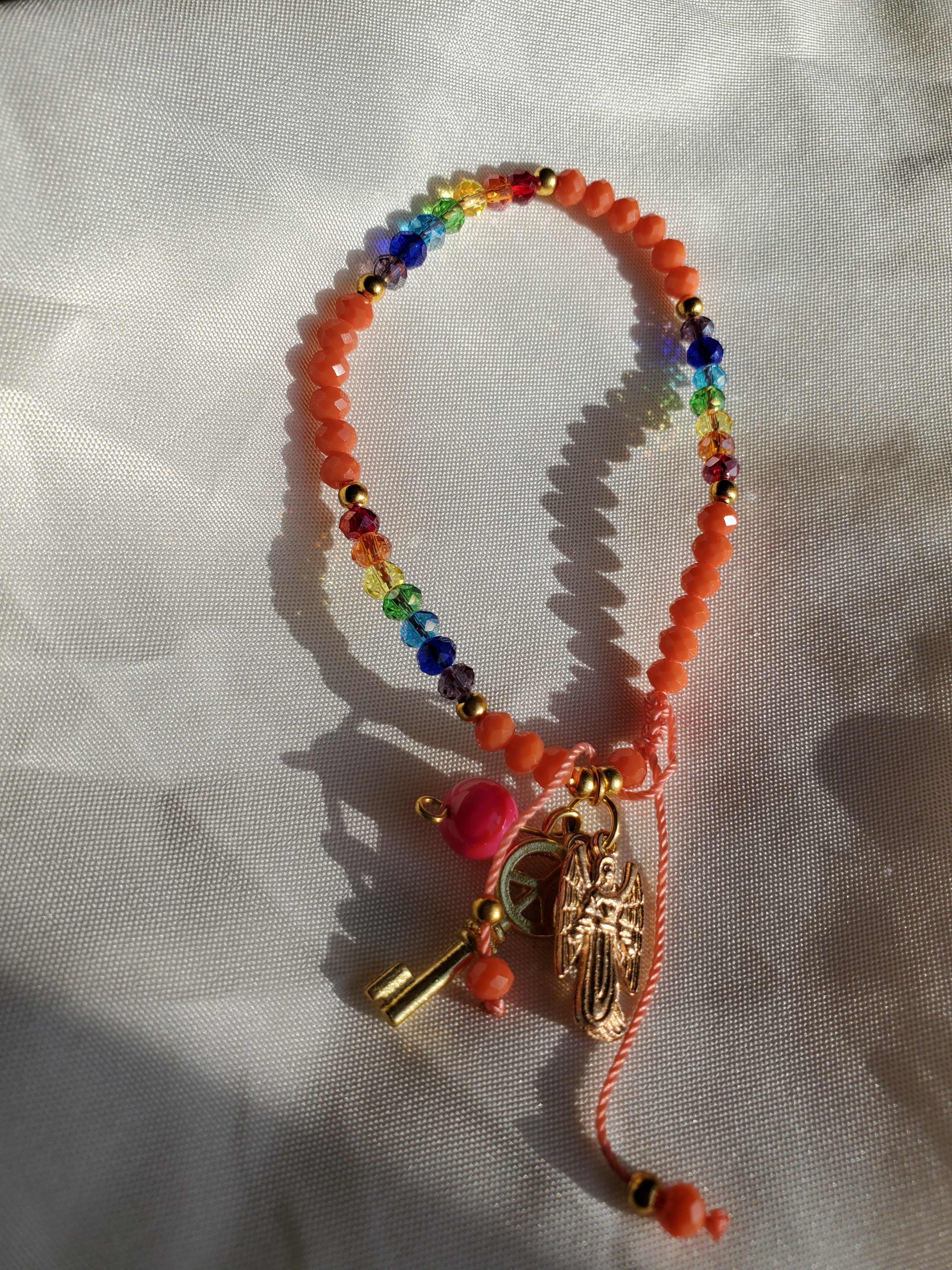 Rainbow Charms Bead Bracelet